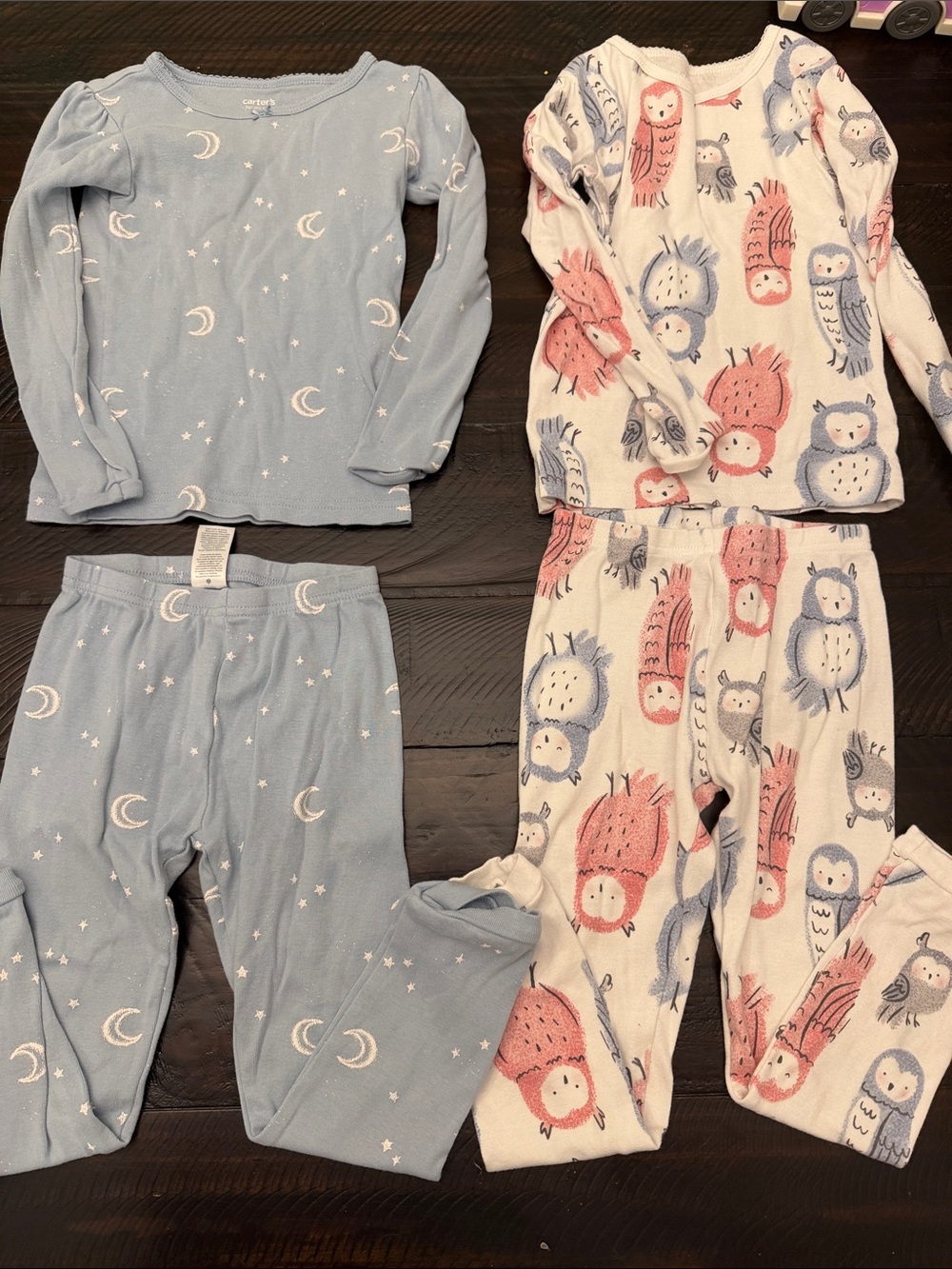 Carter's Blue Moon & Cream Owl Pajama 2-Pack